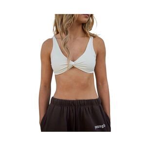 YoungLa W326 Spiral Sports Bra Twist Front Minimal Bra Cream Off White S Gym